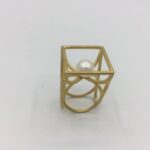 Anel Prata Dourada com Pérola AN5404