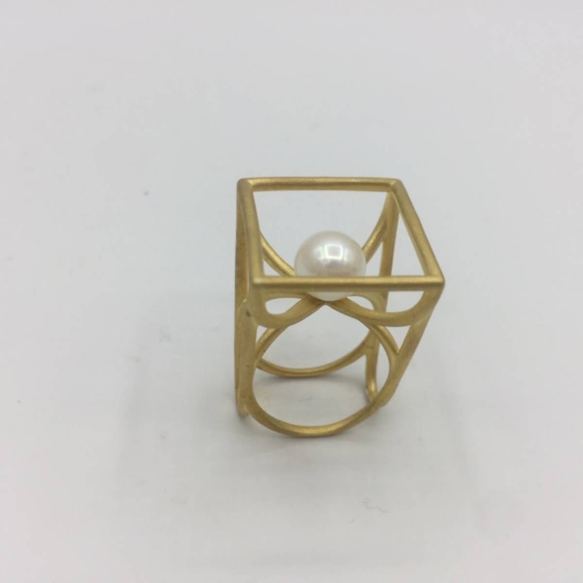 public-134 Anel Prata Dourada com Pérola AN5404 - Image 1