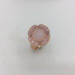 Anel Prata Dourada com Zircónias e Madrepérola AN5405