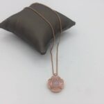 Colar Prata Dourada Rosa com Zircónias e Madrepérola CL3723