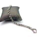 Pulseira Prata Rodinada Malha Cordão Oca PU02742