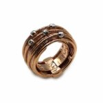 Anel Pesavento de Prata Rosa Bicolor Pesavento