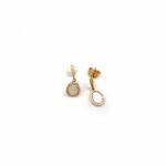 Brincos em Ouro Rosa com Pêndulo Madre Pérola e Diamantes BR09183