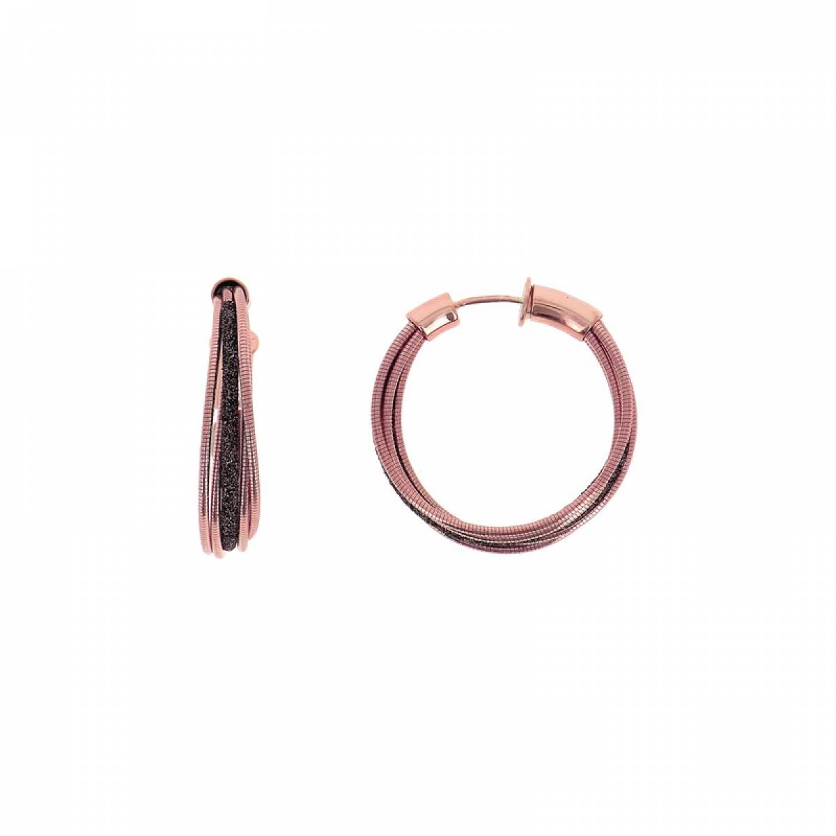 public-241 Argolas prata rosa Pesavento com pó de zircónia castanho - Image 1