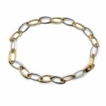 Colar Ouro Bicolor Argolas Ovais CL3219