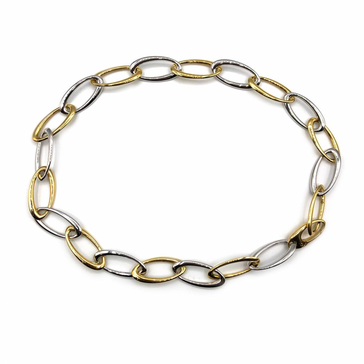 public-25 Colar Ouro Bicolor Argolas Ovais CL3219 - Image 1