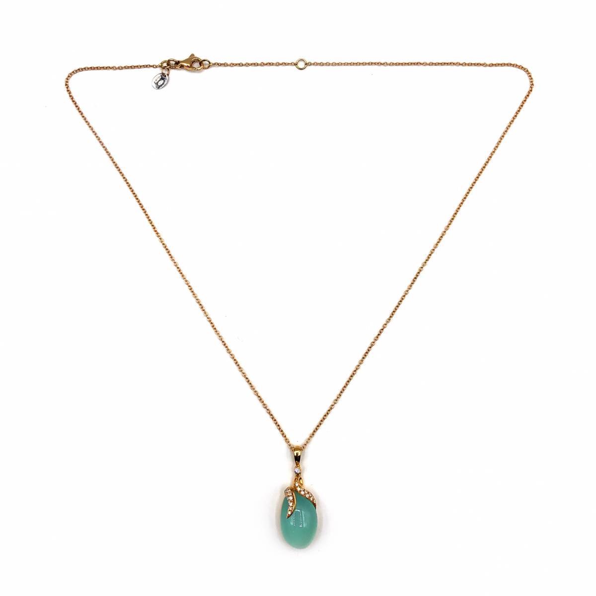 public-29 Fio Ouro Rosa com Pendente Ágata Quartz CL3341 - Image 1