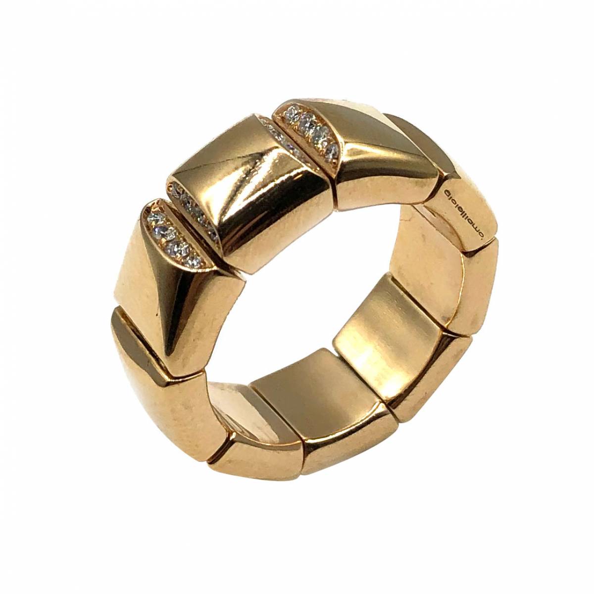 public-43 Anel Ouro Rosa quadrados Flexíveis com Diamantes AN4835 - Image 1