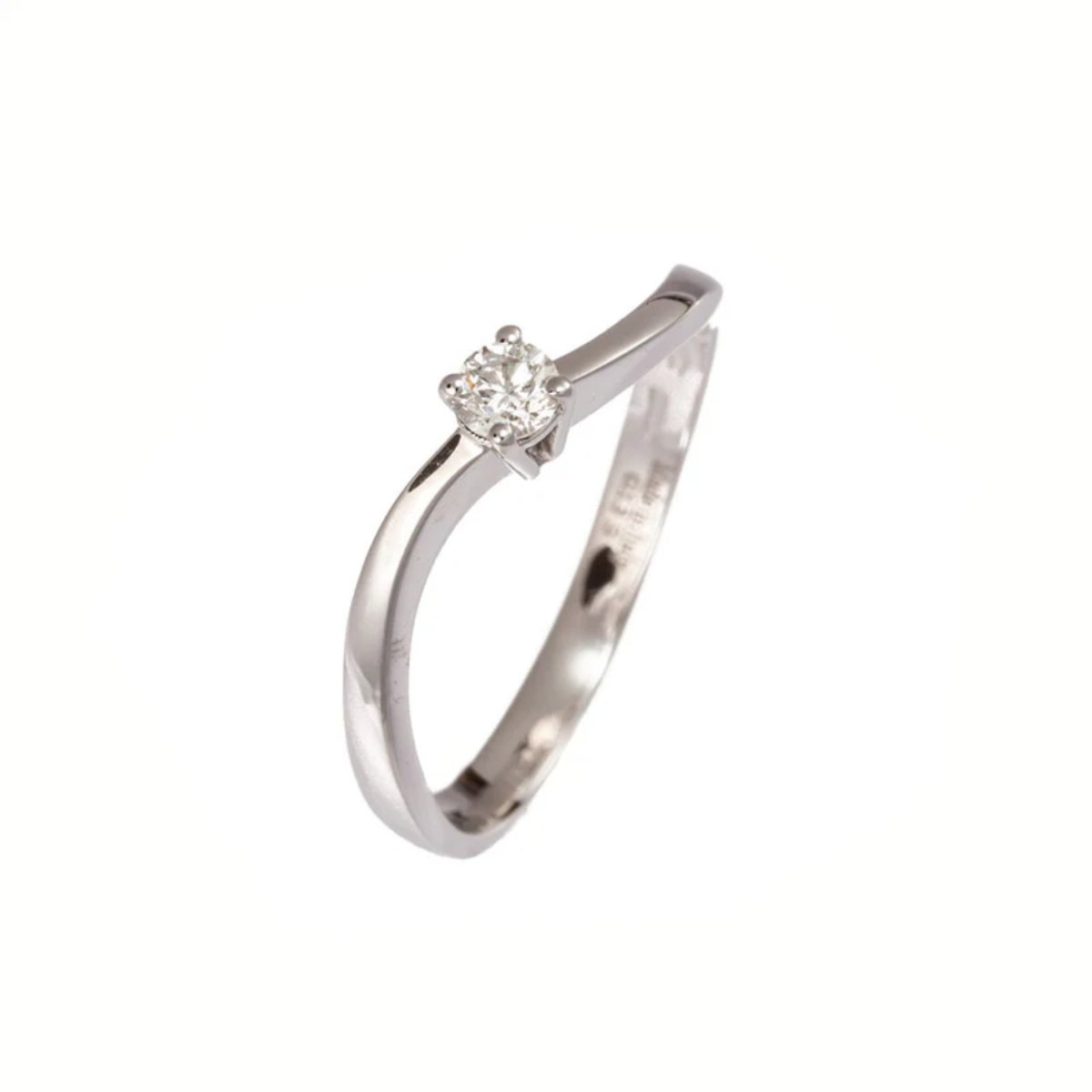 public-455 Anel Solitário em Ouro Branco com Diamante 0,13 Ct | Elegância - Image 1