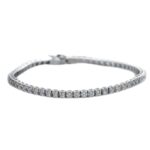 Bracelete Tennis em Ouro Branco 18k com Diamantes 1,70 Ct G SI |