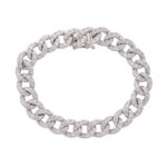 Bracelete Groumette em Ouro Branco 18k com Diamantes 4,25ct G VS