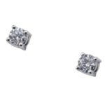 Brincos Ponto de Luz em Ouro Branco 18K com Diamantes