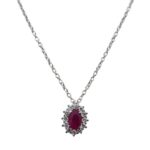 Colar Davite & Delucchi em Ouro Branco 18K com Diamantes e Rubi