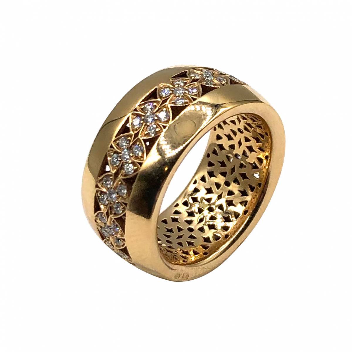 public-49 Aliança Ouro Trevo com Diamantes AN3296 - Image 1