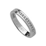 Aliança em Ouro Branco 18K com Diamantes