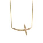 Colar Cruz em Ouro 19.2K com Diamantes