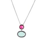 Colar Vari em Prata 925 e Ouro 375 com Zircónias e Quartzo