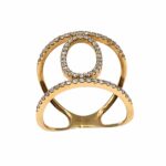 Anel Ouro Oval com Diamantes AN4814
