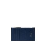 Porta-cartões Firehead Azul em Couro de Bezerro Grão Integral