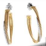 Argolas Duplas em Ouro Amarelo 18K de 4 cm