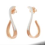 Brinco Argola Torcida em Ouro Rosa e Branco 18K