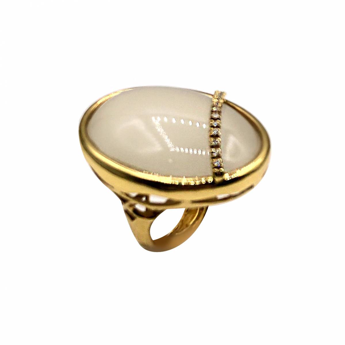 public-58 Anel Ouro Madre Pérola com Quartz e Brilhantes AN2950 - Image 1
