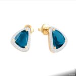 Brincos em Ouro Amarelo 18K com Topázio London Azul