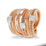 Anel Articulado em Ouro Rosa e Branco 18K com 0,29ct de Diamantes