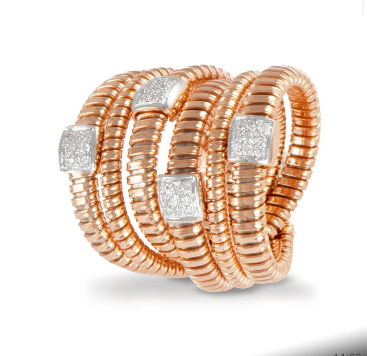 public-586 Anel Articulado em Ouro Rosa e Branco 18K com 0,29ct de Diamantes - Image 1