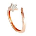 Anel Estrela Ouro Rosa 18K com 0,06K de Diamantes - 3,8g