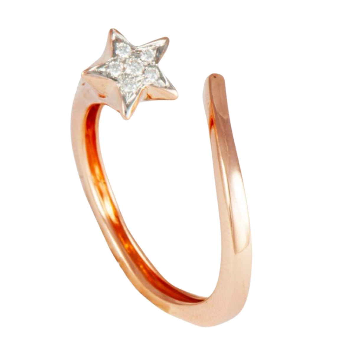 public-600 Anel Estrela Ouro Rosa 18K com 0,06K de Diamantes - 3,8g - Image 1