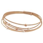 Gargantilha Ouro Rosa 18K 5 Voltas com Meias Luas e Diamantes