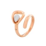 Anel Ouro Rosa e Branco 18K com 0,13K de Diamantes - 6,7g