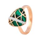 Anel Ouro Rosa e Branco 18K com 0,07K de Diamantes - 9g