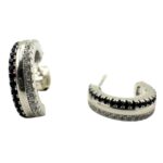 Argolas em Prata 925 com Zircónias Brancas e Pretas – 1,5 cm, 3,7