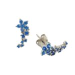 Brinco em Prata 925 com Zircónias Turquesas – 1,3 cm, 1,2 g