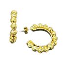 Argolas em Prata Dourada 925 com Bolas de Viana 2mm – 3,4 cm |