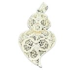 Coração em Prata 925 com Filigrana – 5 cm | 3,8 g