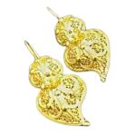 Brincos em Prata Dourada 925 com Filigrana – 3,5 cm | 3 g