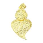 Coração em Prata Dourada 925 com Filigrana – 5 cm | 5,5 g