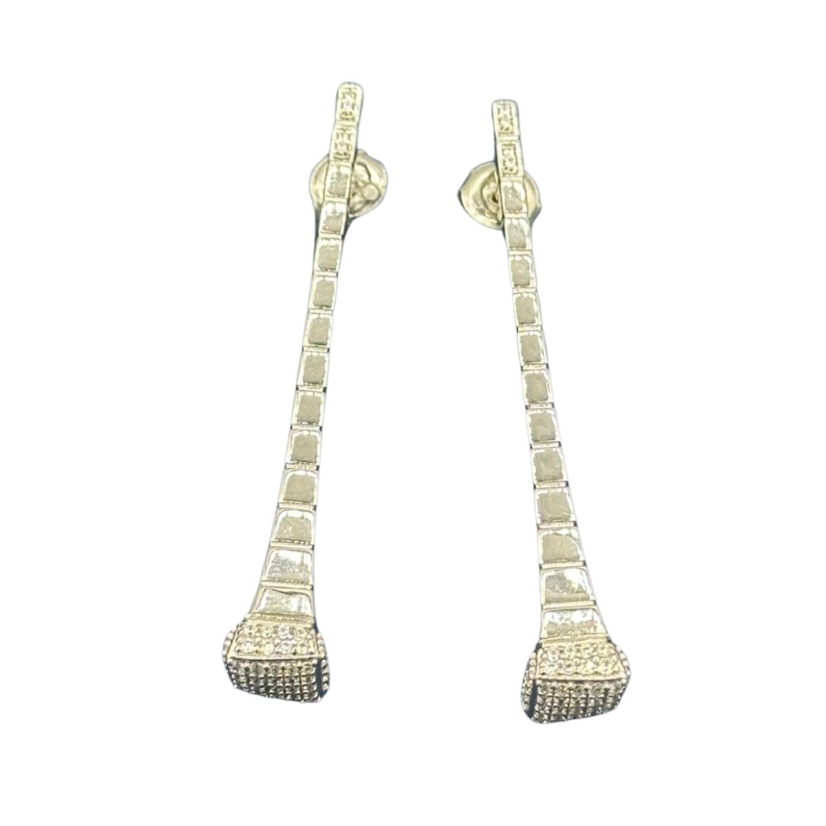 public-660 Brincos em Prata 925 com Zircônias Brancas – 5 cm | 7,9 g - Image 1