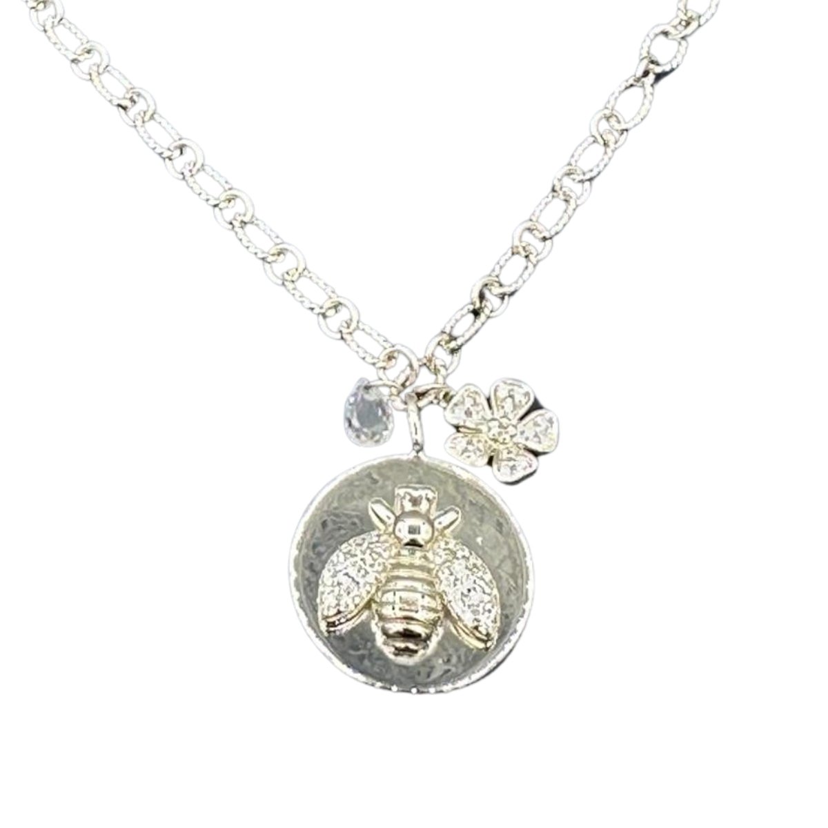 public-672 Colar em Prata 925 com Argolas Ovais Torcidas e Pendentes Mosca - Image 1