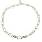 Colar em Prata 925 com Elos Ovais Grandes e Pequenos – 45 cm