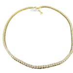 Colar Semi Rígido em Prata Dourada 925 com Zircónias Brancas